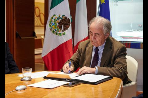 Fincantieri signed a letter of intent with the Ministry of Economic Development and Labour of the Yucatán State (Mexico) on 24 November (credit: Fincantieri)